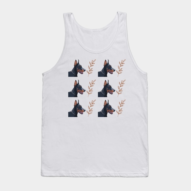 Doberman pinscher dog pattern Tank Top by Maful